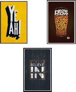 'Typography / Inspirational Posters' (Pack of 3) for Room & Office ...