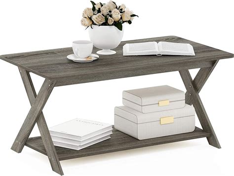 Modern Simplistic Criss-Crossed Coffee Table, 35.4 in x 19.6 in x 16 in ...
