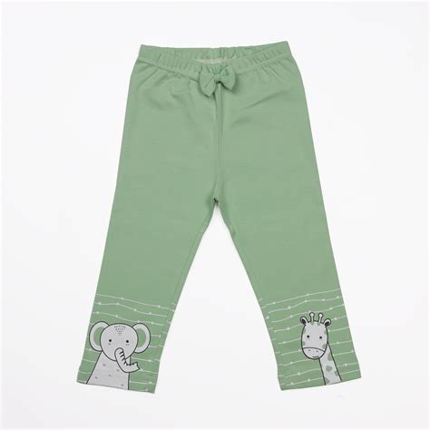 Kicks & Crawl Green Leggings-Animal Friends-Cotton-For Infants-Extra 5% ...