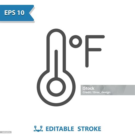Vetores de Ícone Do Termômetro Temperatura Tempo Fahrenheit Graus e ...