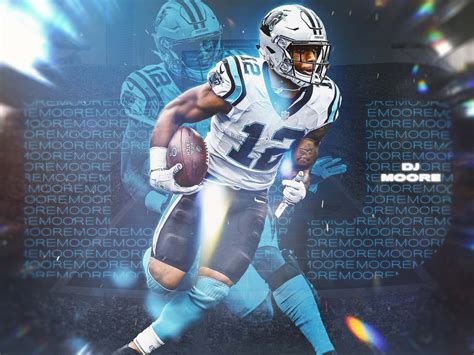 Download American Football Athlete Dj Moore 12 Deep Blue Background ...