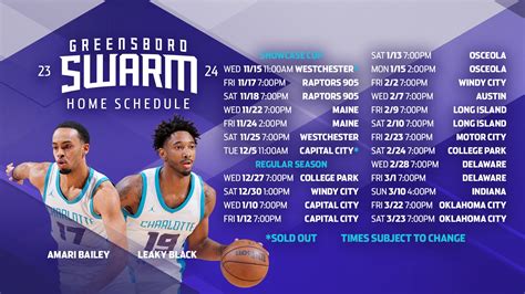 Greensboro Swarm Announce 2023-24 Schedule - Greensboro Swarm