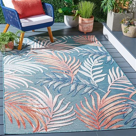 Safavieh Cabana 6 X 10 (ft) Blue/Rust Indoor/Outdoor Solid Area Rug ...