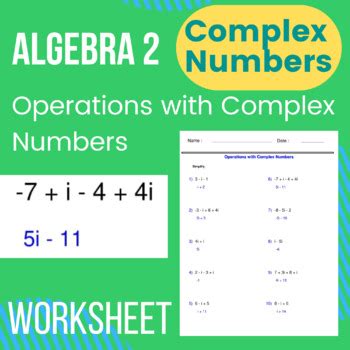 Image result for Precalculus Complex Numbers Worksheet