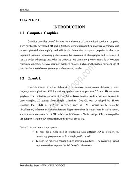Pack Man Report - CHAPTER 1 INTRODUCTION 1 Computer Graphics Graphics ...