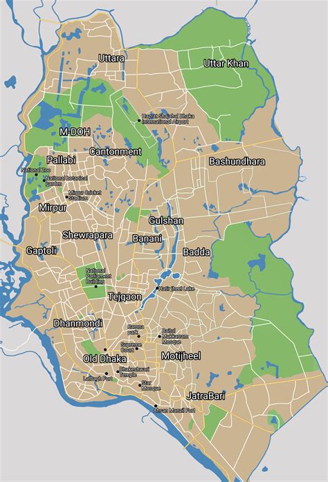 I made a Map of Dhaka City! Hope y'all like it! : r/bangladesh