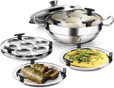 MILTON Pro Cook Stainless Steel Multi -Kadhai (Idli, Mini Idli, Steamer ...