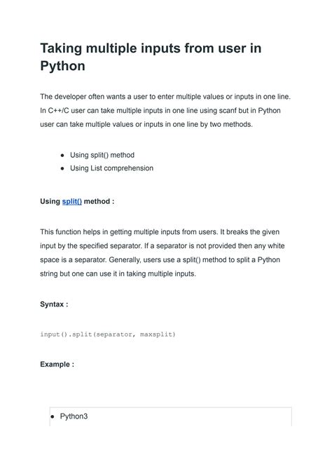 Image result for Multiple Inputs Python