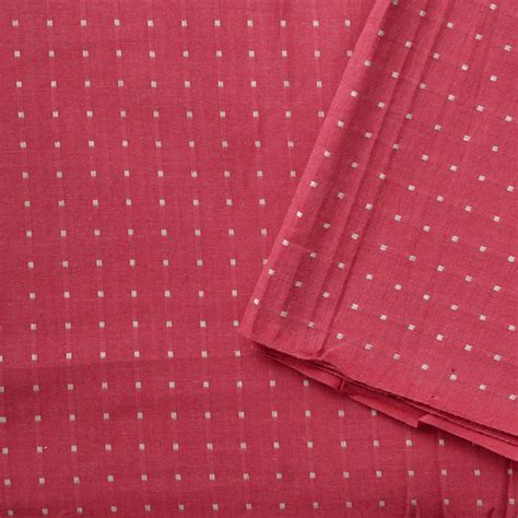 Pure Cotton Jamdani Sizzling Red With White Butti Hand Woven Fabric ...