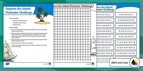 Capture the Island Perimeter Game Worksheet (teacher made)