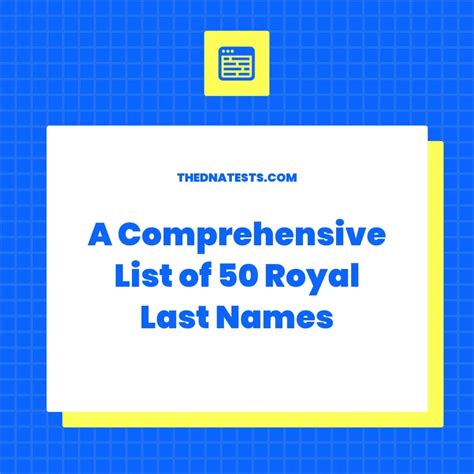 A Comprehensive List of 50 Royal Last Names