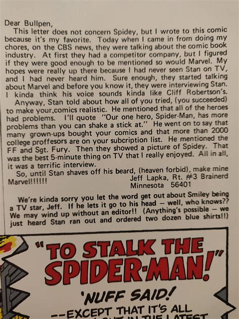 Young Stan Lee sounded like a young Uncle Ben in the year 1970 ...