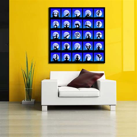 Yoga Poses Canvas Painting Synthetic Frame – ArtzFolio.com