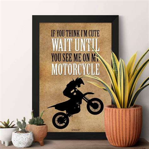 ArtinKart- Rider Biker Framed Poster, Bike Frame for Wall, Bike Quotes ...