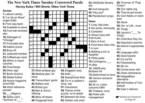Seattle Times Nytimes Crossword - Free Printable Crosswords