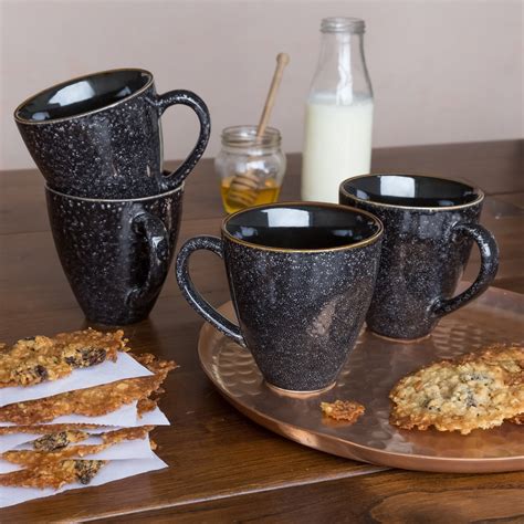 Better Homes & Gardens Burns Mugs, set of 4, Black | Ubuy India