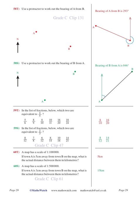 Image result for MathsWatch Answers Sheet