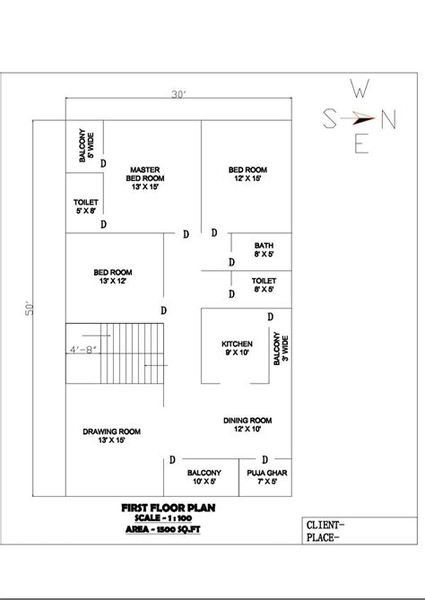 1st Floor Plan for Apartment Building
