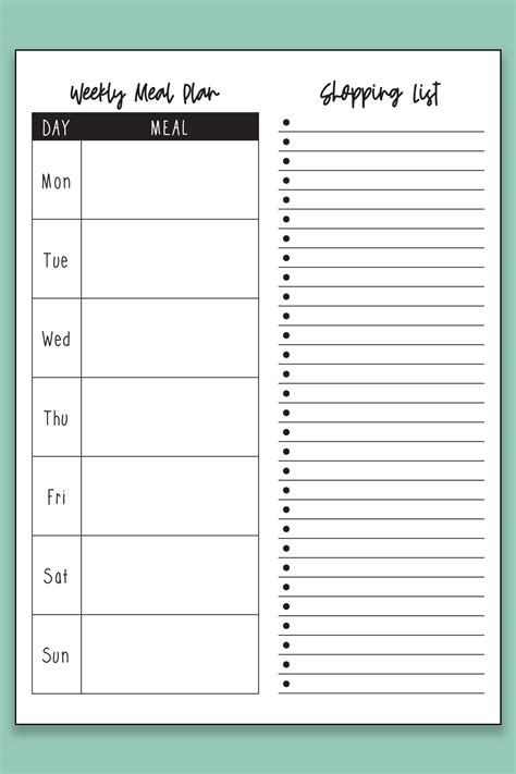 Weekly Menu Planner 的图像结果
