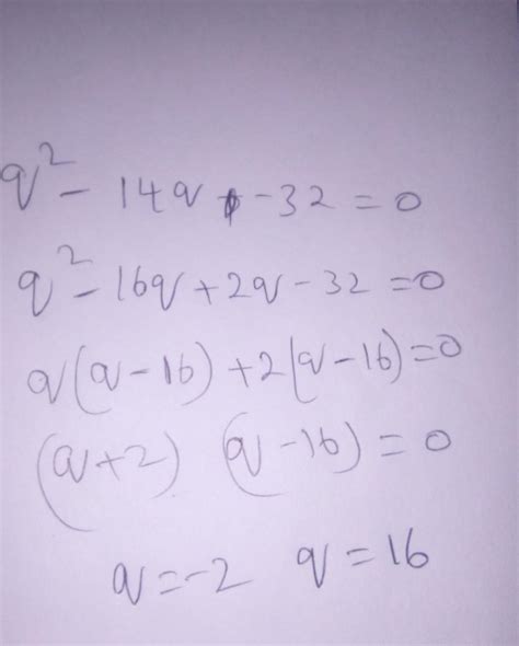 Solve the following quadratic equation by square method method q2- 2(7q ...