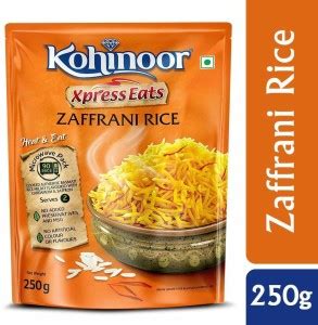 KOHINOOR Xpress Eats, Ready-to-Eat Zaffrani Rice, Microwave Pack, 250 g ...