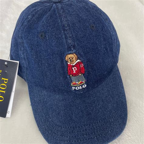 Polo Hat Red Bear - Denim Blue Polo brand hat.... - Depop