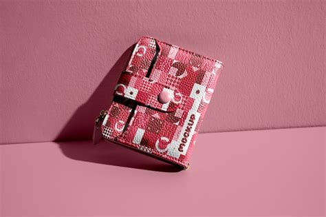 Creative wallet design in studio mockup | Premium PSD