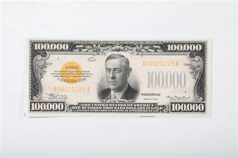 100,000 Dollars, Gold Certificate, United States, 1934 | Smithsonian ...