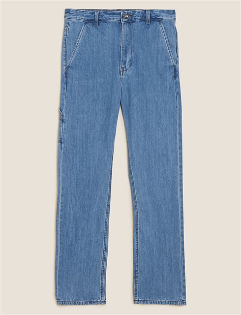 Buy Loose Fit Pure Cotton Carpenter Jeans at Marks & Spencer