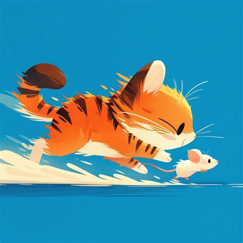 Kurilian bobtail chasing a toy mouse | Premium AI-generated vector
