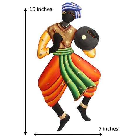 Musician Tribal Man Iron Wall Hanging - eCraftIndia Online
