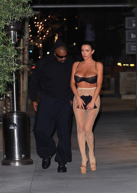 Bianca Censori dons lace bra and tights for dinner date with Kanye West