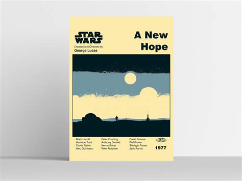 STAR WARS POSTER A New Hope Poster Mid Century Modern Poster Minimalist ...