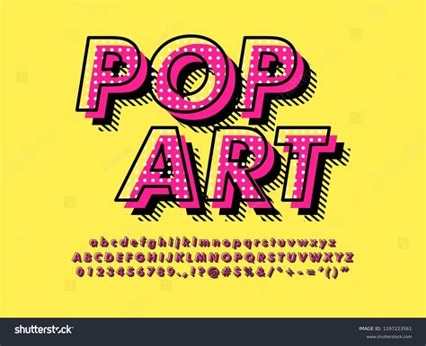 Modern Retro Old Pop Art Font Stock Vector (Royalty Free) 1197223561 ...