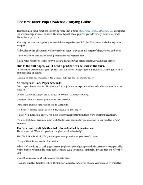 PPT - The Best Black Paper Notebook Buying Guide PowerPoint ...