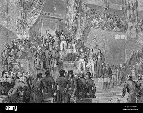 The July Revolution in Paris, Louis Philip makes an oath on August 9 ...