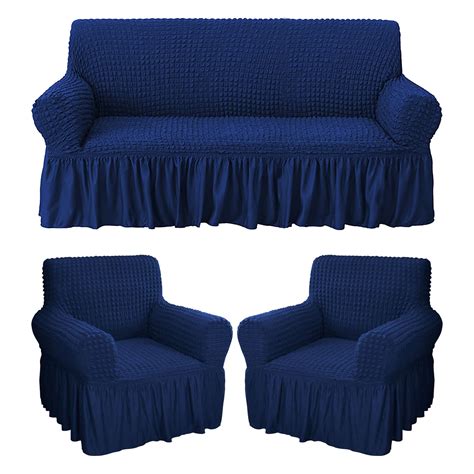 Turkish Bubble Frill Five Seater 3 + 1 + 1 Sofa Slipcovers 280 GSM ...