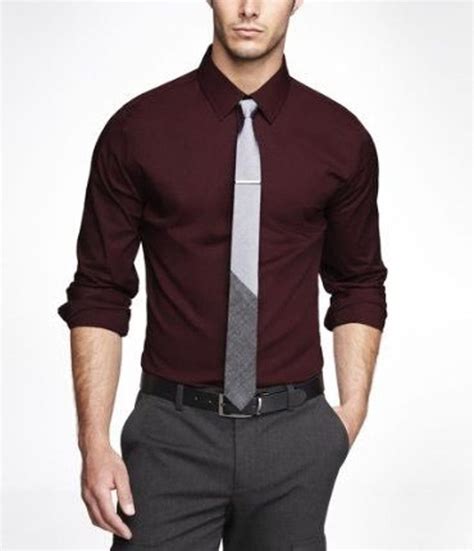 mens burgundy dress shirt