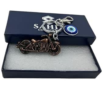 SAHIB COLLECTION Sports Bike Copper With Evil Eye Metal Keychain With ...