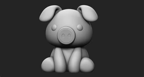 Pig Cute 3D model 3D printable | CGTrader