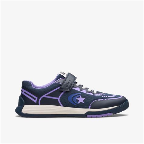 Girls Cica Star Flex Youth Navy Purple Trainers | Clarks Outlet