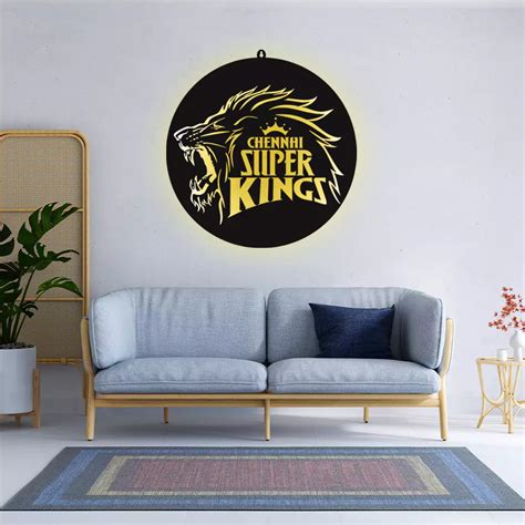 Chennai Super King IPL LOGO Wall LED Wall Decor Light – HomePine