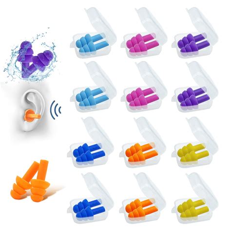 Buy Silicone Ear Plugs for Sleeping,12 Pairs Reusable Earplugs Noise ...