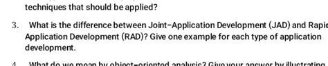 What is the difference between Joint-Application Development (JAD) and Ra..