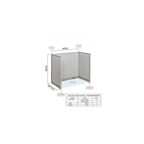 Buy GOF Cubicle Single 1 Station Office Partition, Large Fabric Room ...