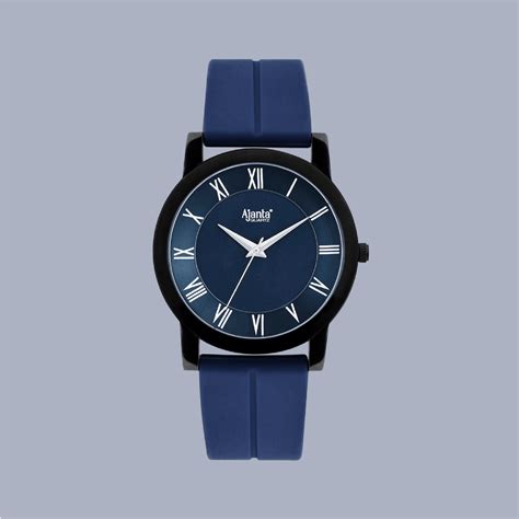 Nova Blue Dial Black-Tone Silicon Strap – Ajanta