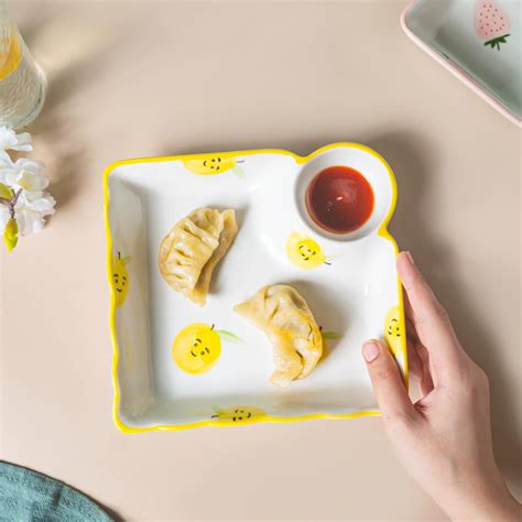 Pear Bear Section Plate Yellow Online - Premium Section Plate | Nestasia