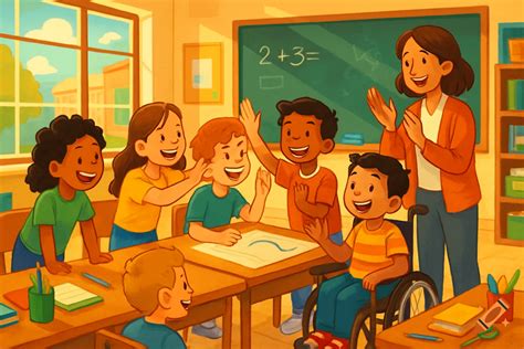 School building with students around on Craiyon