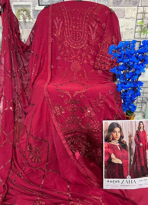 Zaha Adab 10203 Georgette Pakistani Salwar Kameez