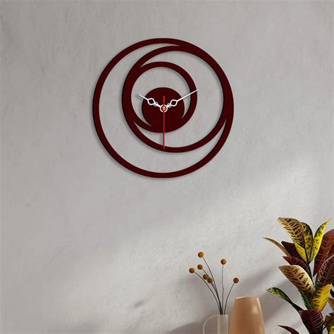 Multiple Rings Designer Wooden Wall Clock – Decor Mantra
